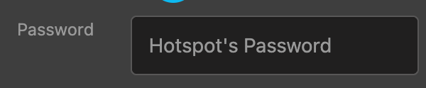 The Hotspot's Password field