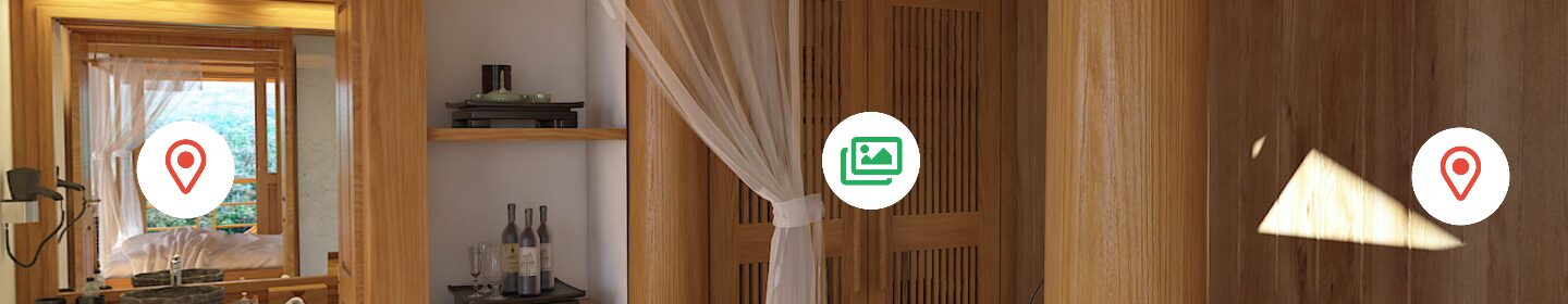Point and Image hotspot markers placed in a panorama