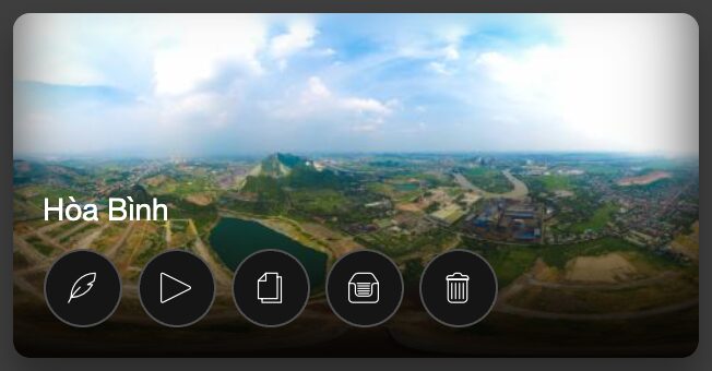 A project card with five action buttons: Edit, Live view, Duplicate, Export, and Delete